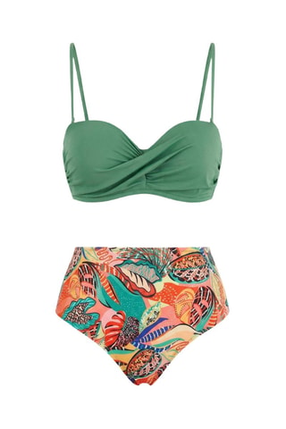 Maillot 2 pièces taille haute - Vert