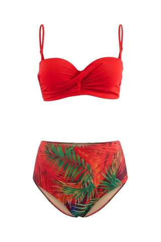 Maillot 2 pièces taille haute - Rouge
