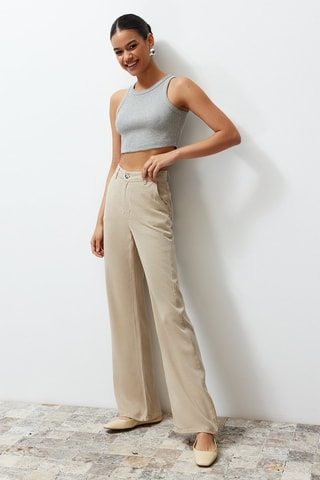 Jean wide legs - Beige