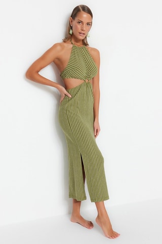 Robe de plage - Blanc et vert