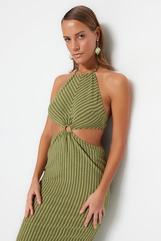 Robe de plage - Blanc et vert