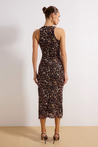 Robe fourreau - Noir et marron
