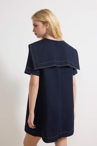 Robe trapèze en jean - Bleu