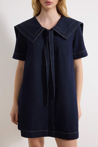 Robe trapèze en jean - Bleu