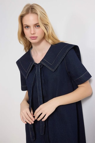 Robe trapèze en jean - Bleu