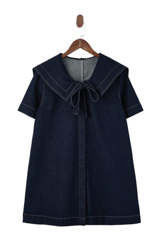Robe trapèze en jean - Bleu