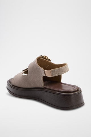 Sandales compensées - Taupe