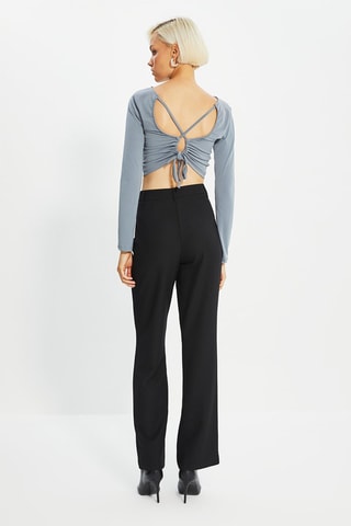 Pantalon droit taille haute - Noir
