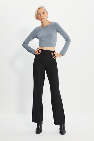 Pantalon droit taille haute - Noir