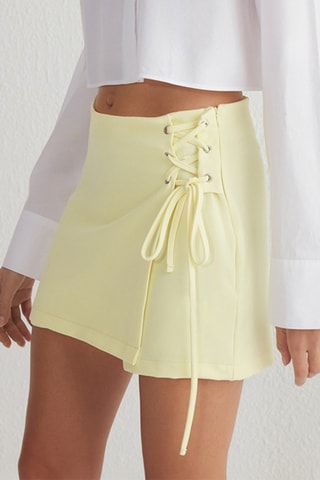 Jupe-short taille haute - Jaune