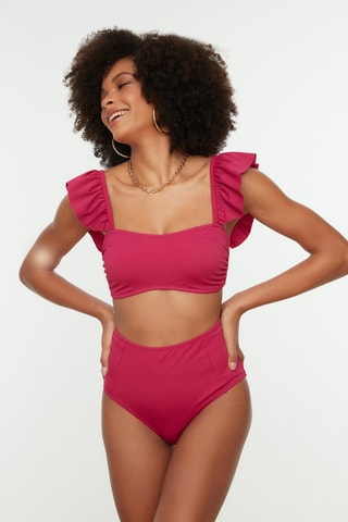 Maillot 2 pièces taille haute - Rose