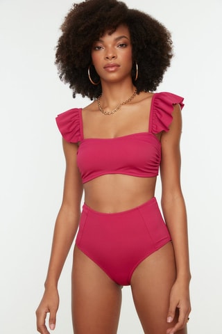 Maillot 2 pièces taille haute - Rose
