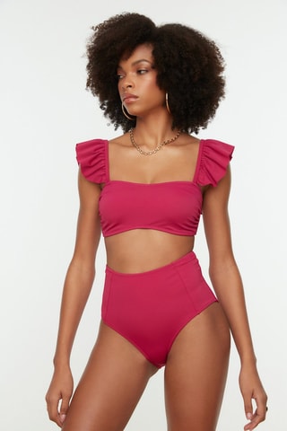 Maillot 2 pièces taille haute - Rose