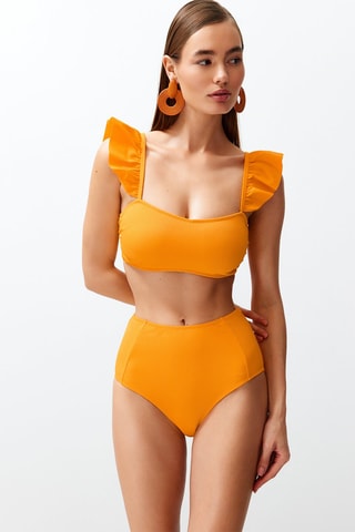 Maillot 2 pièces taille haute - Orange