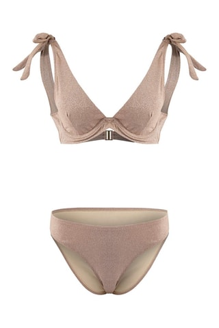Maillot 2 pièces taille haute - Gris