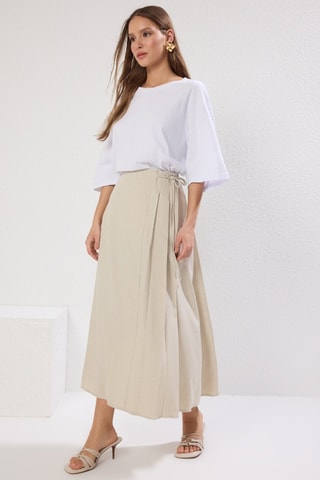Jupe portefeuille - Beige