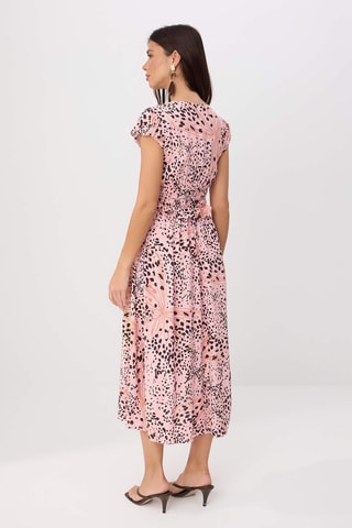 Robe midi - Rose et multicolore