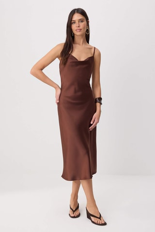 Robe midi - Marron