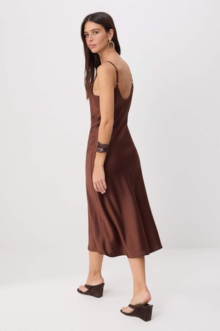 Robe midi - Marron