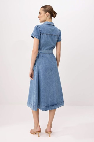 Robe chemise en jean - Bleu