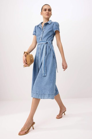 Robe chemise en jean - Bleu