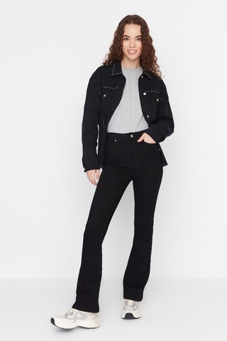 Jean flare taille haute - Noir