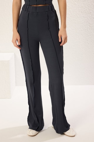 Crop top et pantalon taille haute - Gris