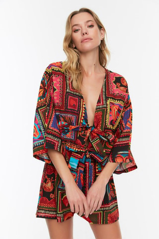 Chemisier et short taille haute - Multicolore