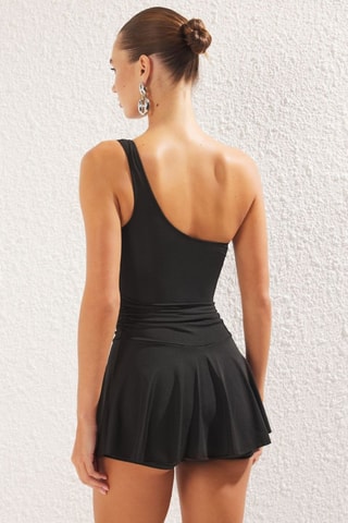 Maillot 1 pièce asymétrique - Noir