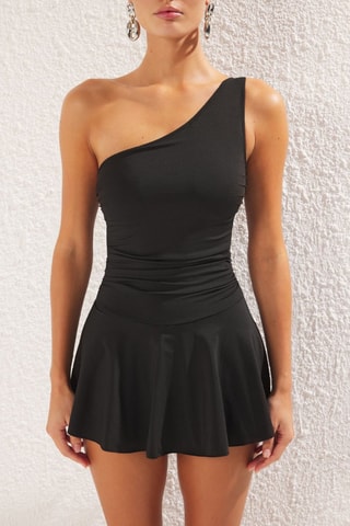 Maillot 1 pièce asymétrique - Noir