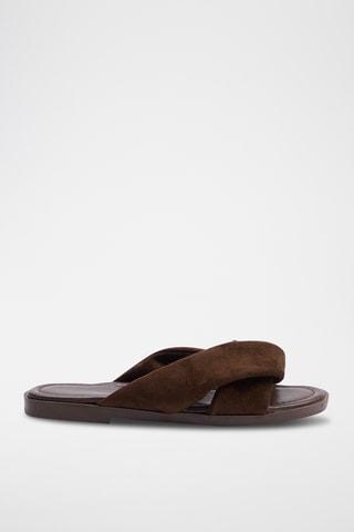 Mules en nubuck - Marron foncé
