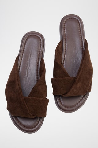 Mules en nubuck - Marron foncé