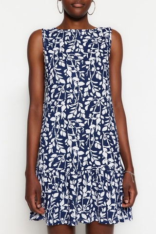 Robe droite - Bleu et blanc