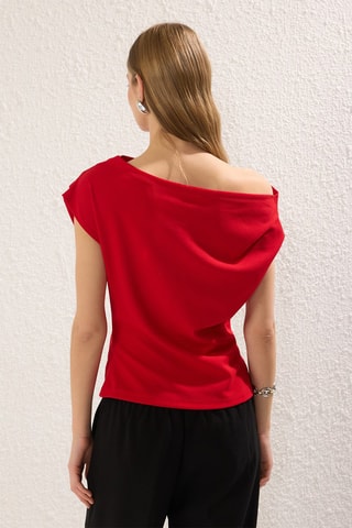 Top drapé - Rouge