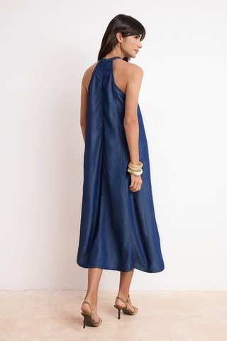 Robe trapèze en jean - Bleu foncé