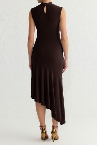 Robe midi - Marron