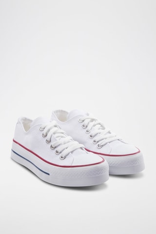 Baskets plateformes - Blanc, rouge et bleu