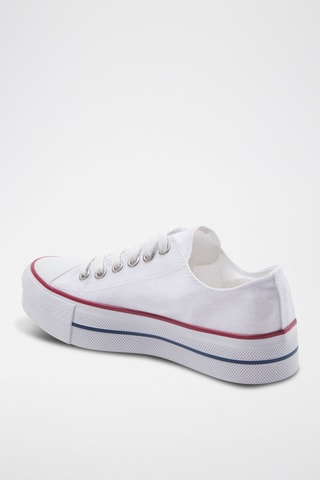Baskets plateformes - Blanc, rouge et bleu