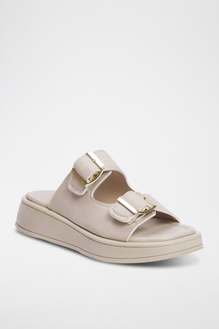 Mules compensées - Beige