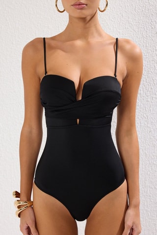 Maillot 1 pièce bustier - Noir