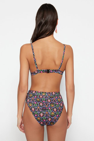 Maillot 2 pièces - Noir, vert, orange et rose