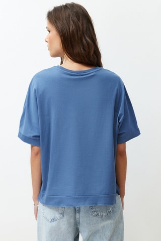 T-shirt oversize relaxed - Bleu