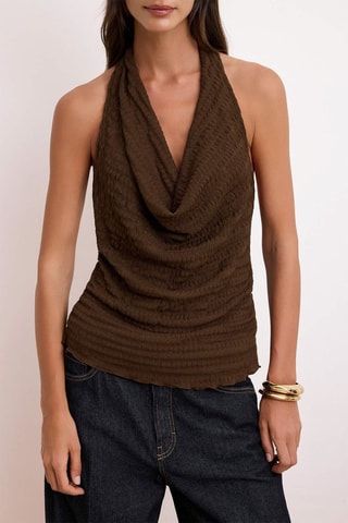 Top drapé - Marron