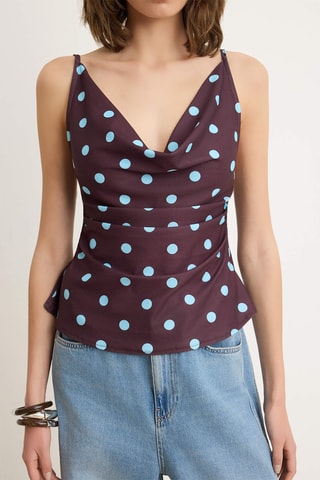 Top drapé - Marron