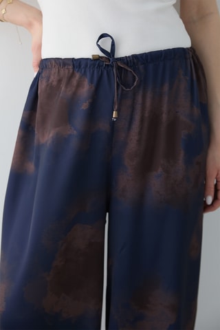 Pantalon wide legs - Bleu marine