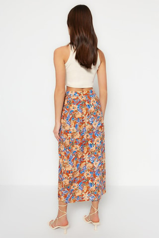 Jupe portefeuille taille haute - Multicolore