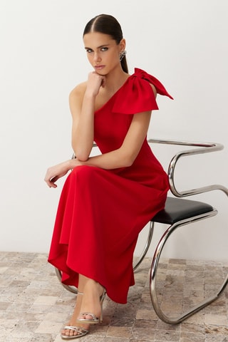 Robe asymétrique - Rouge