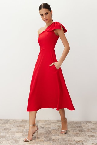 Robe asymétrique - Rouge