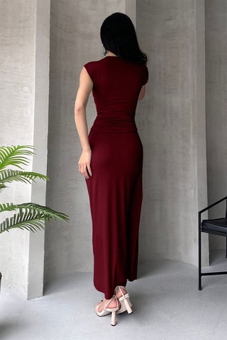Robe drapée - Rouge