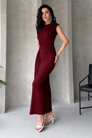 Robe drapée - Rouge